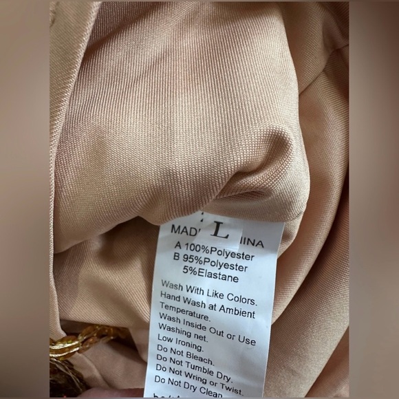 NWT Gold Sequin Fringe Bodysuit - Picture 3 of 4